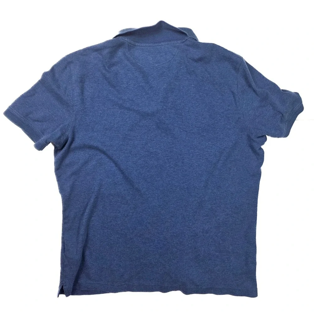 Banana Republic Luxury Touch Standard Fit Blue‎ 1/4 Button S/S Polo Men's Size L
